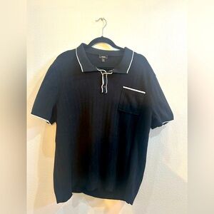 EXPRESS Men’s Black Sweater Polo Shirt